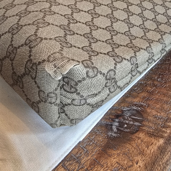 GUCCI Authentic Web Sherry Line GG Shoulder Tote Bag PVC Leather Monogram - Picture 9 of 16